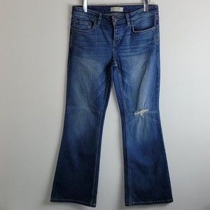 We the free button fly bootcut jean Sz 29 Mid Rise Distressed